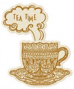 Tea time 4 embroidery design