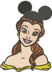 Belle Mickey Mouse hat embroidery design