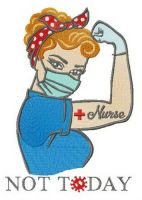 Not today embroidery design