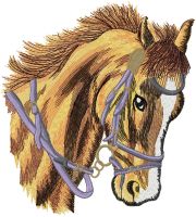 Head of a tired horse embroidery design
