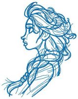 Elsa sketch embroidery design