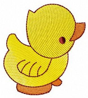 Yellow rubber duck machine embroidery design