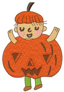 Pumpkin costume embroidery design