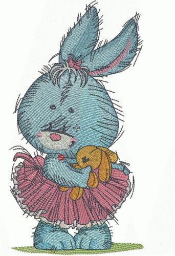 Bunny the ballerina machine embroidery design