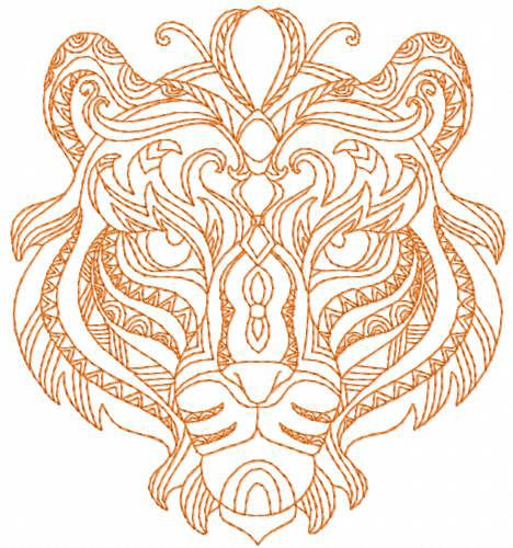 Mystic tiger muzzle free embroidery design