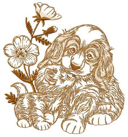 Adorable pets machine embroidery design