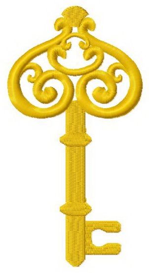 Golden key 6 machine embroidery design
