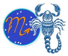Zodiac sign Scorpio 3 embroidery design