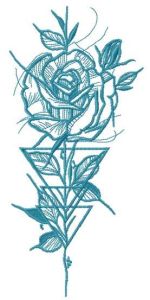 Prickly rose sketch embroidery design