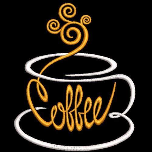 Gold coffee free embroidery design