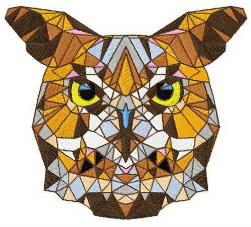 Mosaic owl 3 machine embroidery design