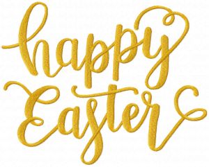 Happy Easter script embroidery design