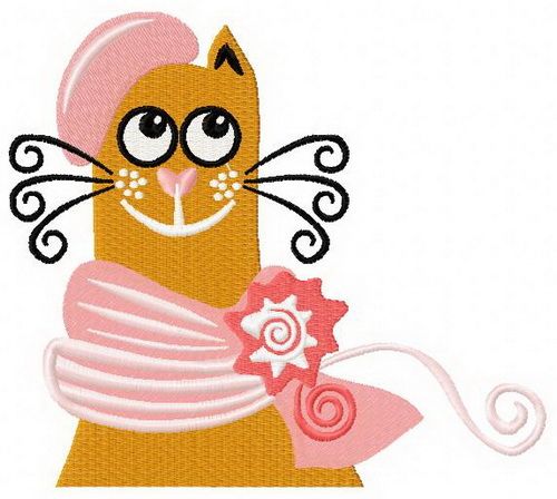 French cat 2 machine embroidery design
