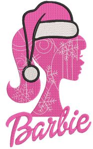 Barbie Santa hat embroidery design