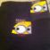 Black bath embroidered towels with minion's goggles