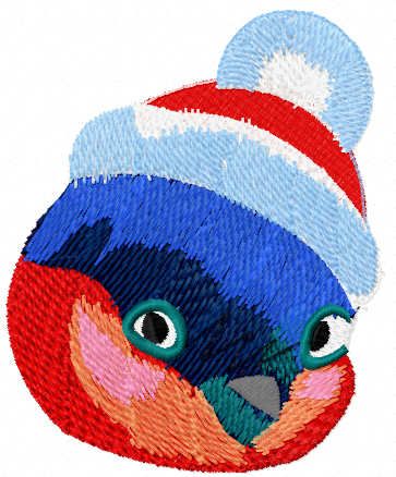 Cute christmas bullfinch free embroidery design