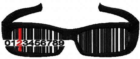 Barcode glass free embroidery design