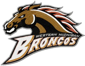 Western Michigan Broncos logo machine embroidery design