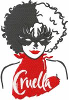 Cruella mask embroidery design
