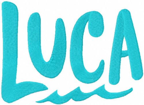 Luca logo embroidery design