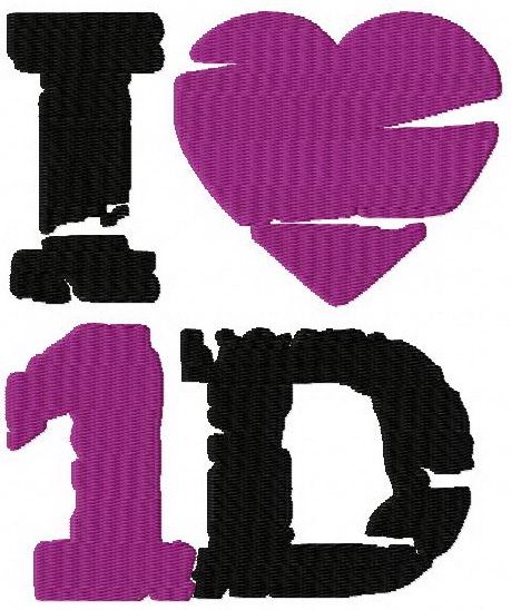 One direction machine embroidery design