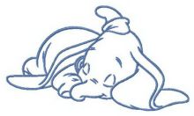 Sleeping little Dumbo embroidery design