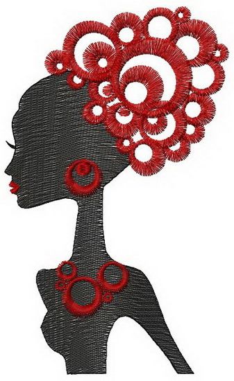African beauty machine embroidery design