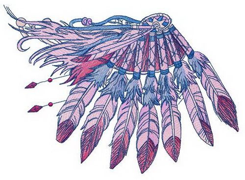 Decoration of feathers machine embroidery design