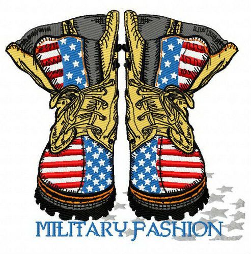 Military fashion machine embroidery design