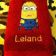 Red towel embroidered with Minion design