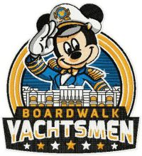 Mickey boardwalk yachtsmen embroidery design