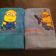 So different Minions embroidered on blue bath towels