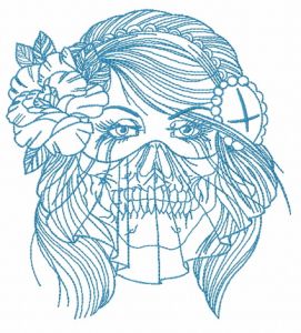 Asian beauty embroidery design