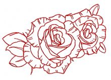 Two roses embroidery design