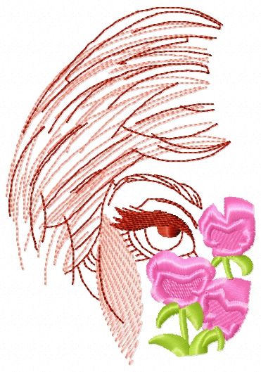 Feminine look free machine embroidery design