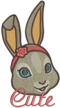 Cute bunny 3 embroidery design