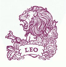 Leo and roses 2 embroidery design