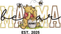 Winnie Pooh mama bear embroidery design
