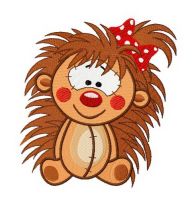 Hedgehog's polka dot style 3 embroidery design