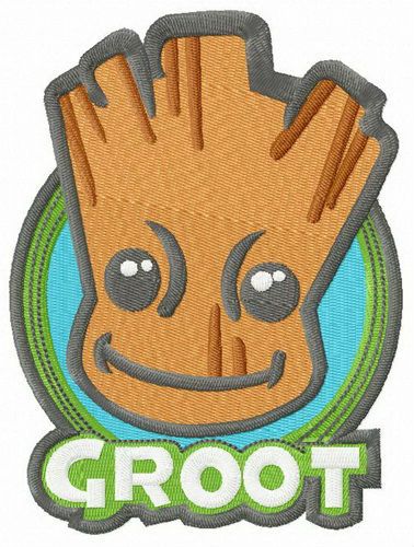 Groot badge machine embroidery design