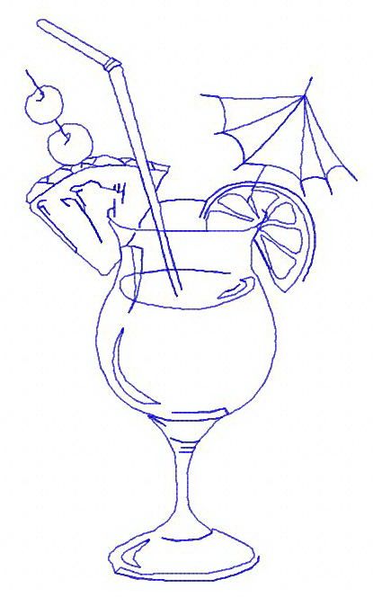 Cocktail 4 machine embroidery design