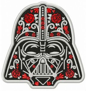 Darth Vader in bloom embroidery design