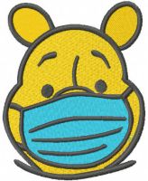 Winnie in mask embroidery design