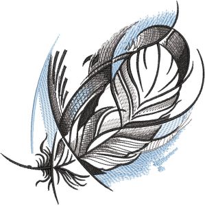 Pigeon feather embroidery design