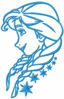 Anna loving time one colored embroidery design