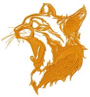 Yawning cat one color embroidery design