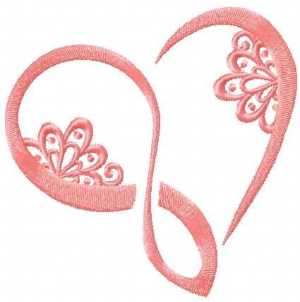 Infinity heart free embroidery design