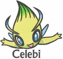 Celebi pokemon embroidery design
