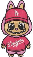 Labubu Dodgers embroidery design