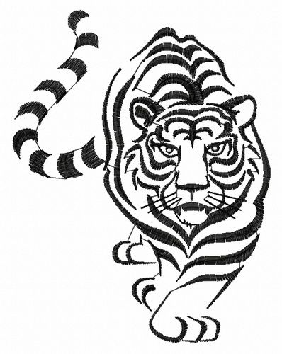 White tiger 2 machine embroidery design